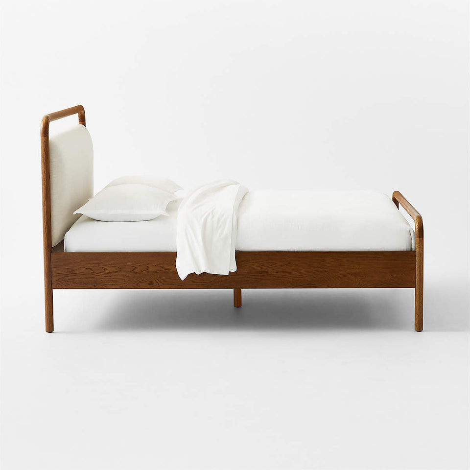 Kamari Acacia wood upholstered bed