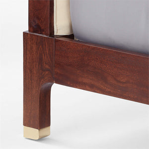 Crosby Tufted White Velvet Bed (Shisham wood)