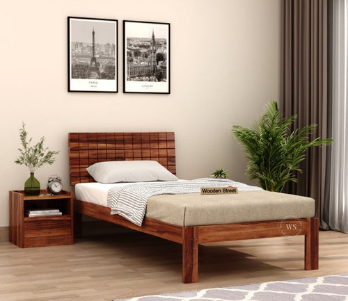 Sublime Shisham Single Bed (Honey Finish)