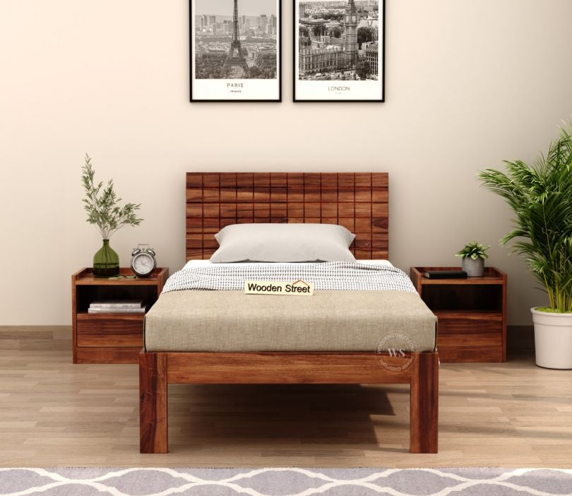 Sublime Shisham Single Bed (Honey Finish)