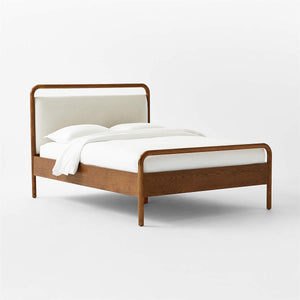 Kamari Acacia wood upholstered bed