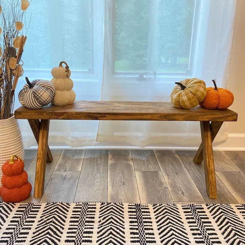 Handmade Rustic Farmhouse Bench