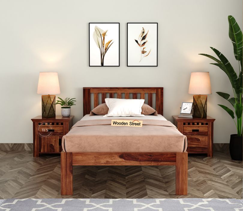 Venus shisham Single Bed (Honey Finish)