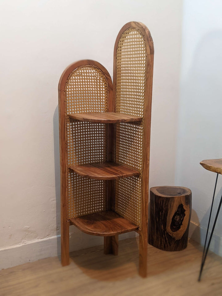 Rattan Corner Shelves