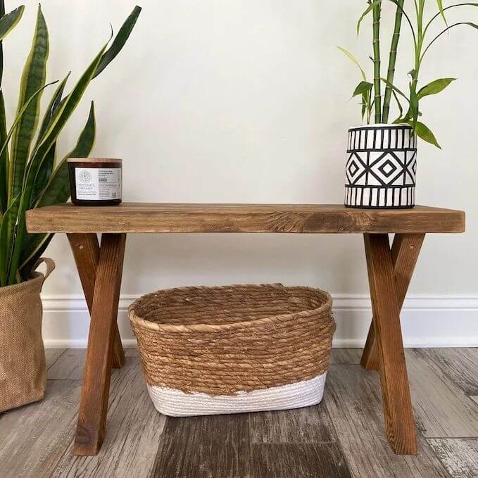 Handmade Rustic Farmhouse Bench