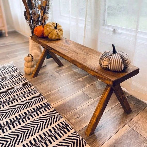 Handmade Rustic Farmhouse Bench