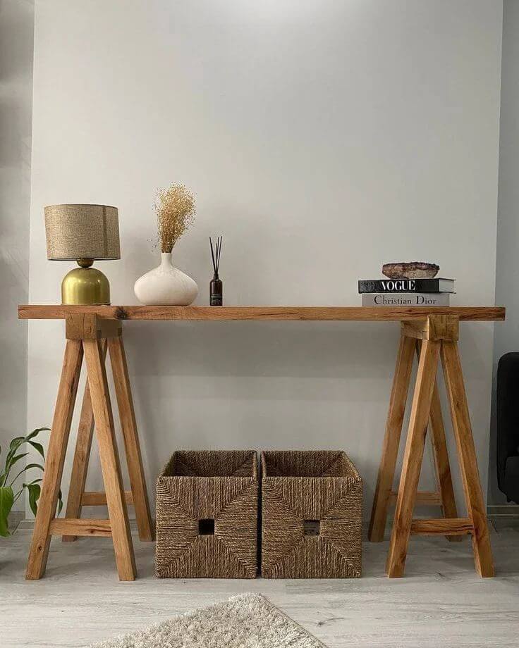 Rustic 8-Legged Entryway Console