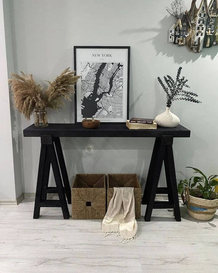 Rustic 8-Legged Entryway Console