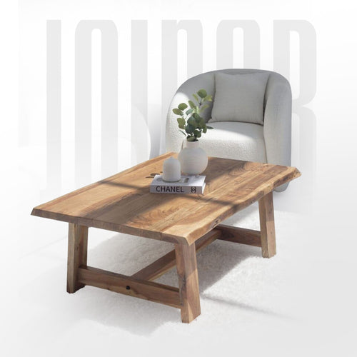 Acacia Coffee Table (Wooden Base)