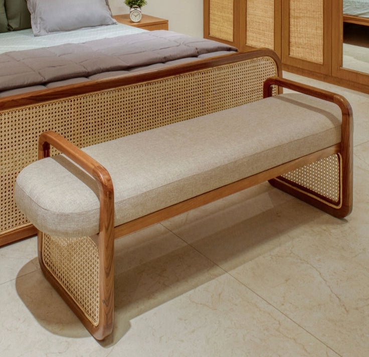 Sufi Rattan Bench