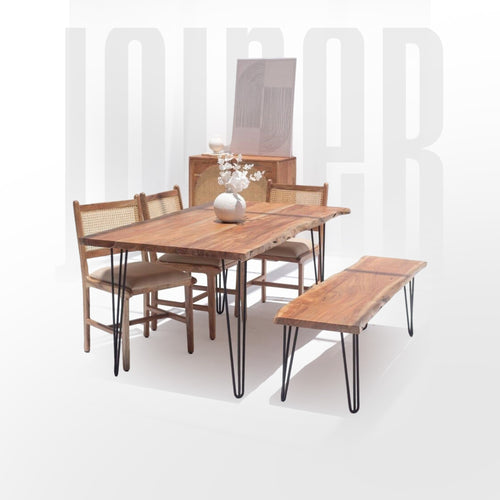 Acacia Live Edge Dining Table with Bench(without Chairs)