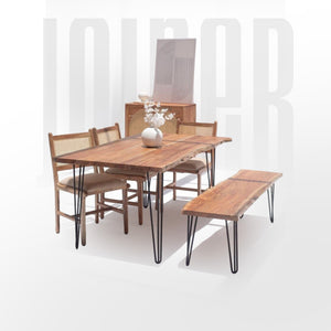 Acacia Live Edge Dining Table with Bench(without Chairs)