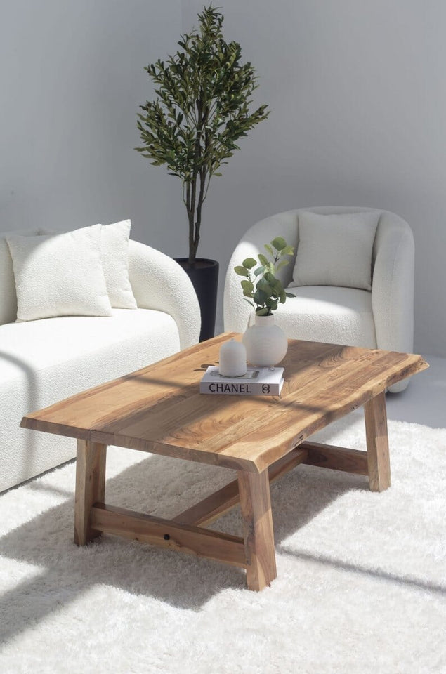Acacia Coffee Table (Wooden Base)