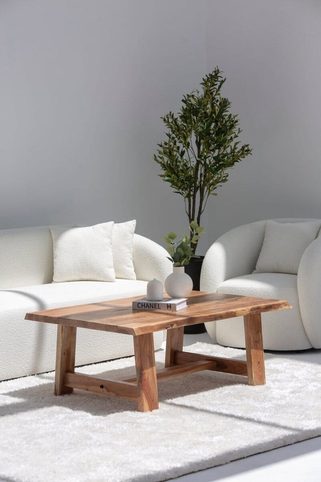 Acacia Coffee Table (Wooden Base)